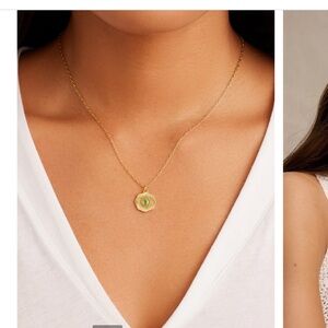 Gorjana Coin Birthstone Pendant Necklace-May birthstone